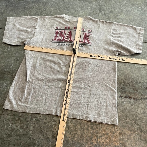 Vintage Chris Isaak Signed Autographed Tee Shirt Gray Medium Baby Did Bad Thing - Picture 11 of 13